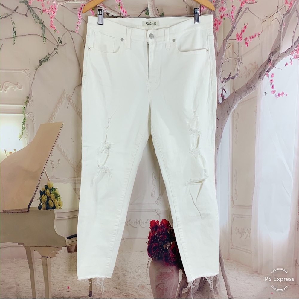 Madewell High Rise Distressed Crop Skinny Jeans - Picture 2 of 9
